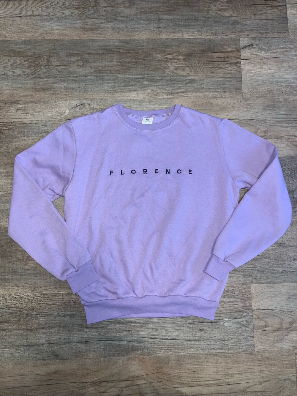 Florence Lavender 100% Cotton Crewneck Sweatshirt
